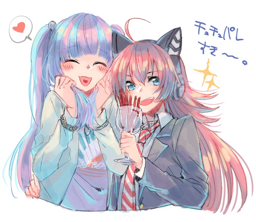 tamade chiyu and nyubara reona (bang dream!) drawn by tadano_kagekichi