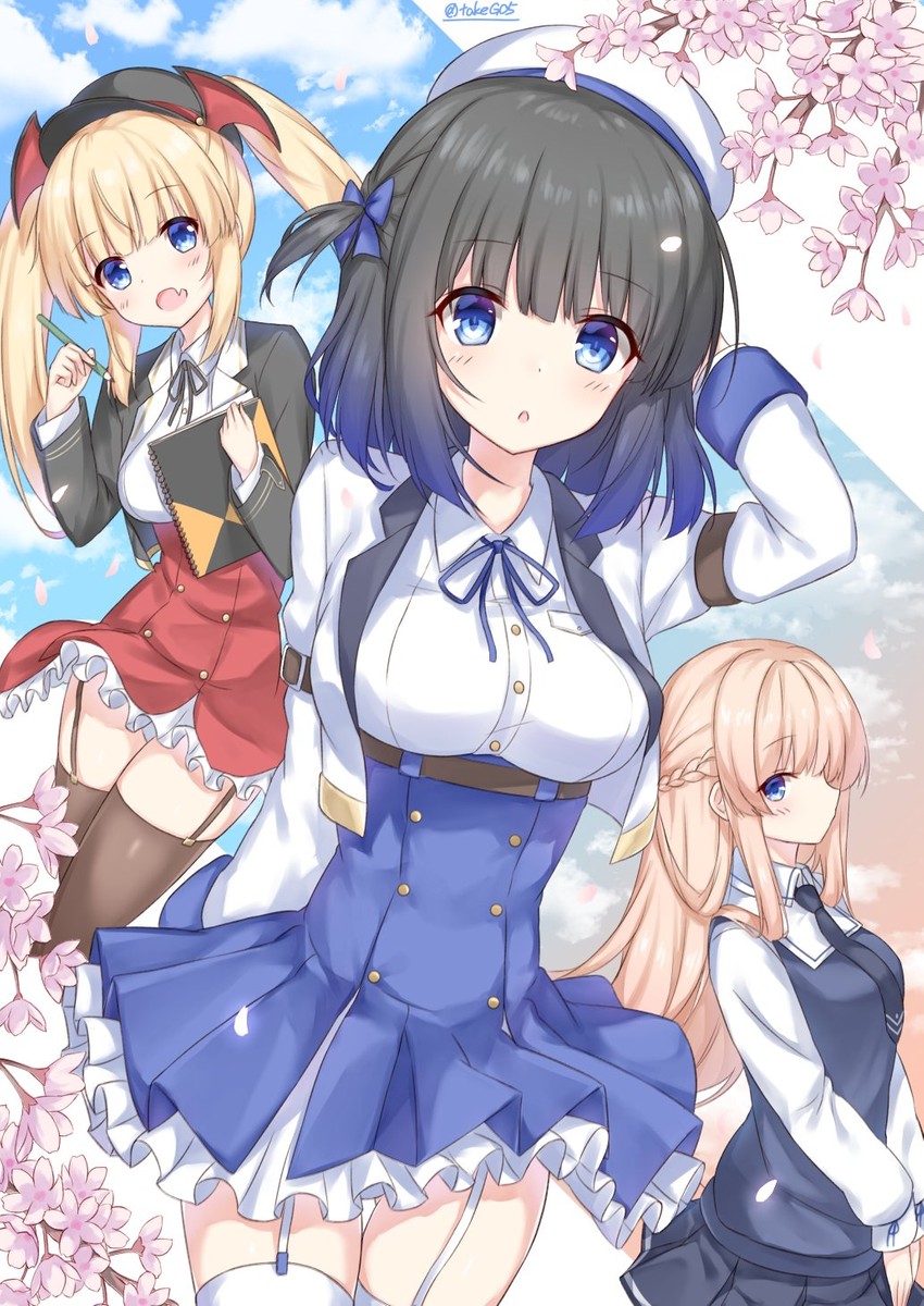 glorious, acasta, and ardent (azur lane and 1 more) drawn by t@ke-g