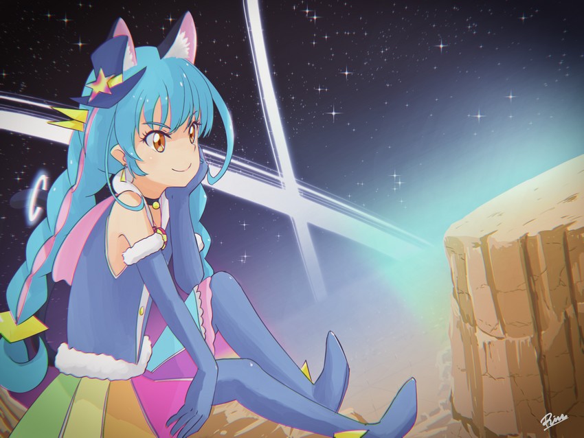 yuni and cure cosmo (precure and 1 more) drawn by poecilorhyncha