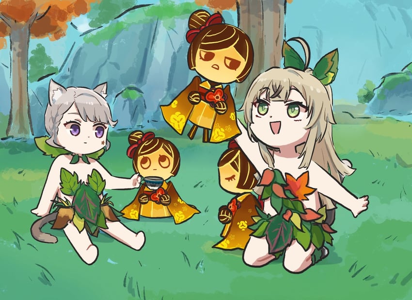 lynette, kirara, chiori, and tamoto (genshin impact) drawn by xinzoruo