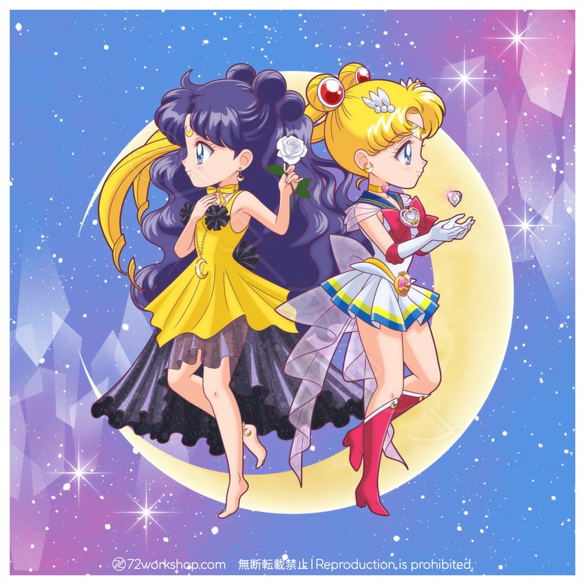 tsukino usagi, sailor moon, luna, and super sailor moon (bishoujo senshi sailor moon and 1 more) drawn by 72workshop