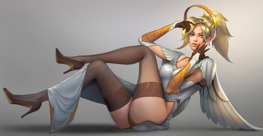 mercy (overwatch and 1 more) drawn by li_moly