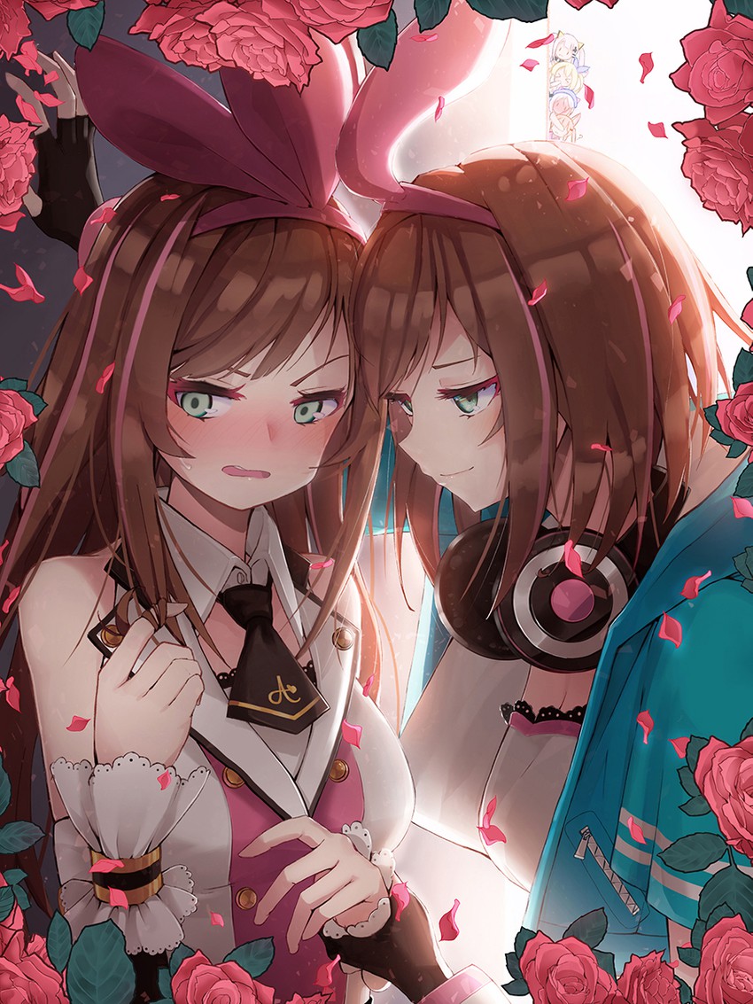 kizuna ai, kaguya luna, dennou shoujo siro, mirai akari, and mikoko (.live and 4 more) drawn by pot-palm