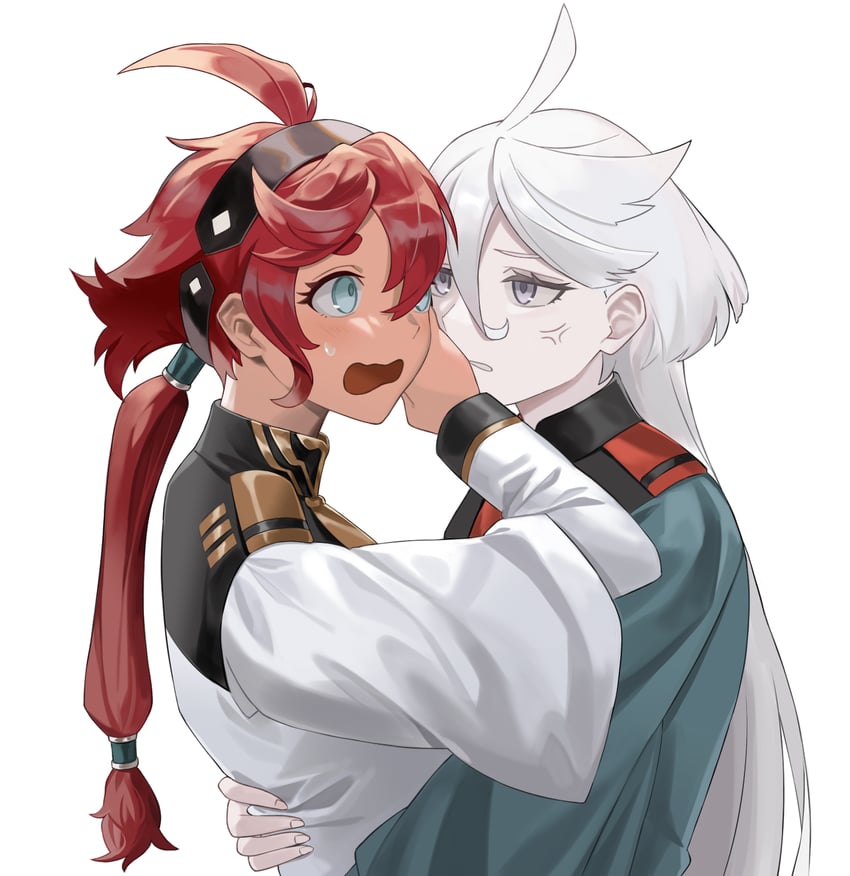 suletta mercury and miorine rembran (gundam and 1 more) drawn by maka_(maka04021)
