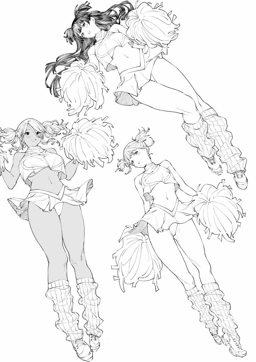 mayuzumi fuyuko, serizawa asahi, and izumi mei (idolmaster and 1 more) drawn by natevior