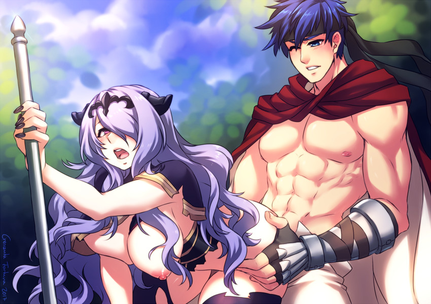 camilla and ike (fire emblem and 3 more) drawn by crescentia_fortuna