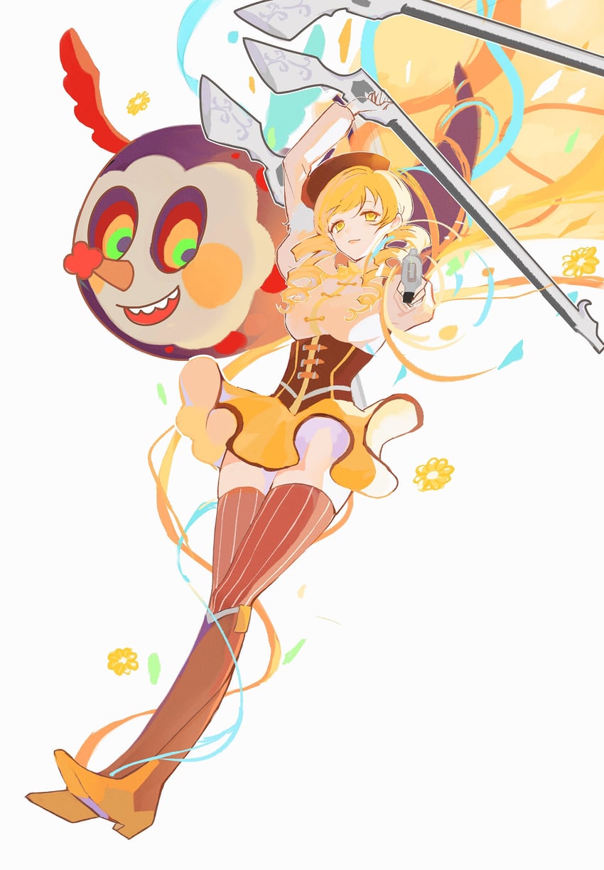 tomoe mami and charlotte (mahou shoujo madoka magica) drawn by tun5195333