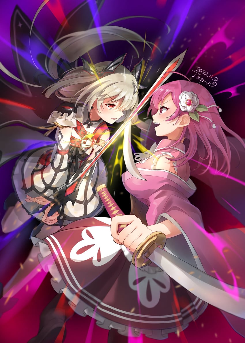 tokiwa nanaka and irina kush (mahou shoujo madoka magica and 1 more) drawn by asukaru_(magika_ru)