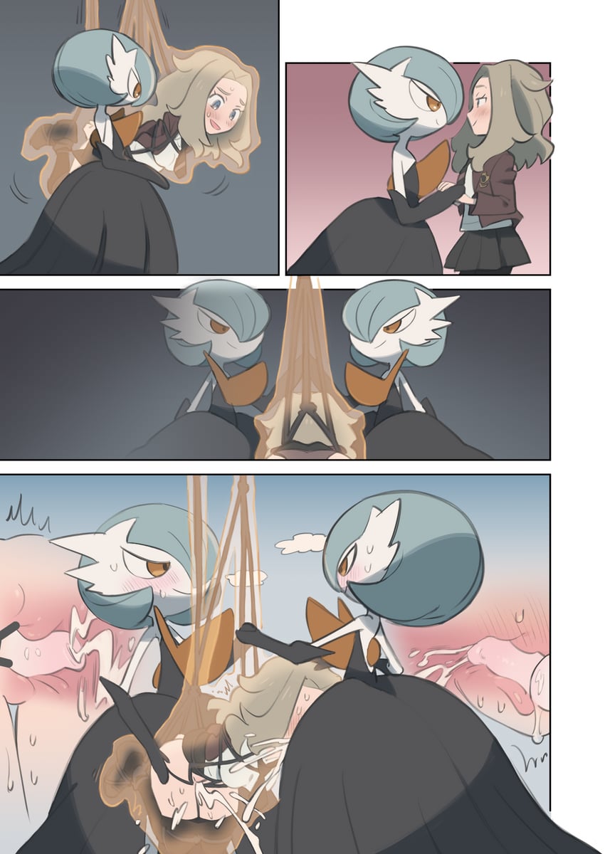 gardevoir, mega gardevoir, and lass (pokemon and 1 more) drawn by kinni