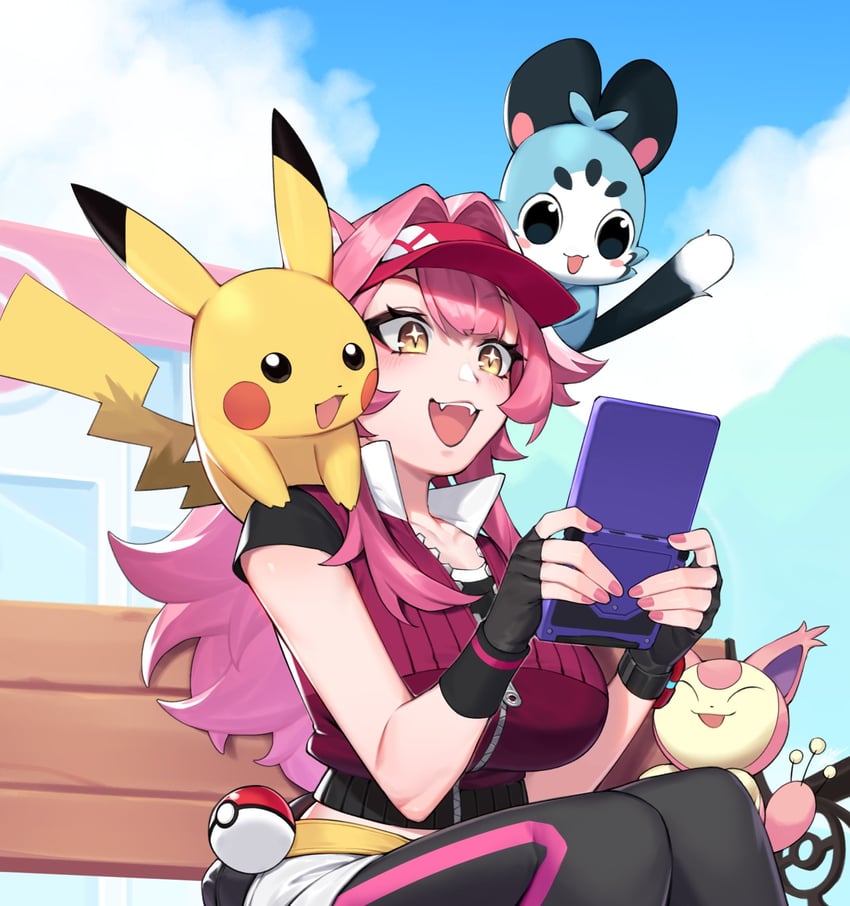 pikachu, raora panthera, chattino, and skitty (pokemon and 3 more) drawn by dasdokter