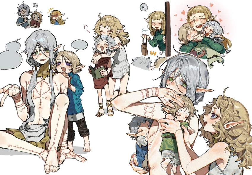 fleki, lycion, and pattadol (dungeon meshi) drawn by nova_1810