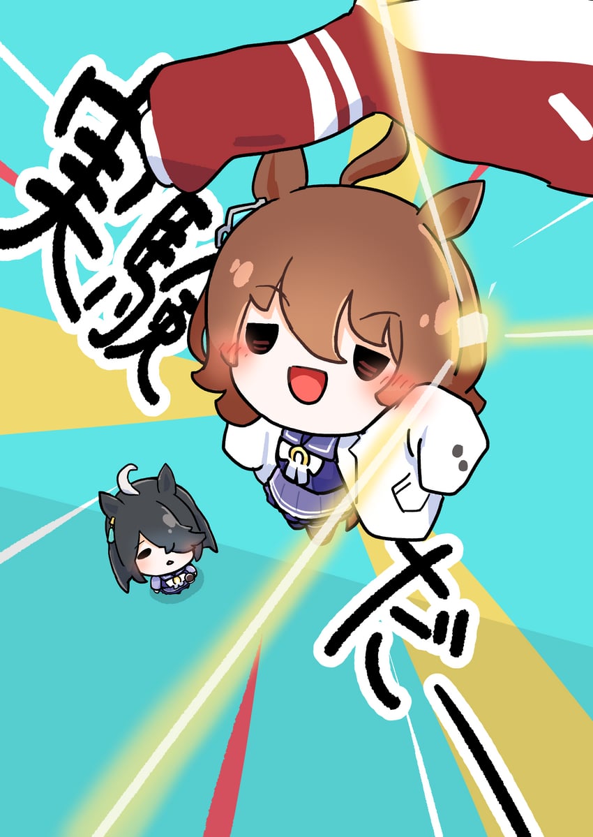 agnes tachyon and manhattan cafe (umamusume and 1 more) drawn by chokueji