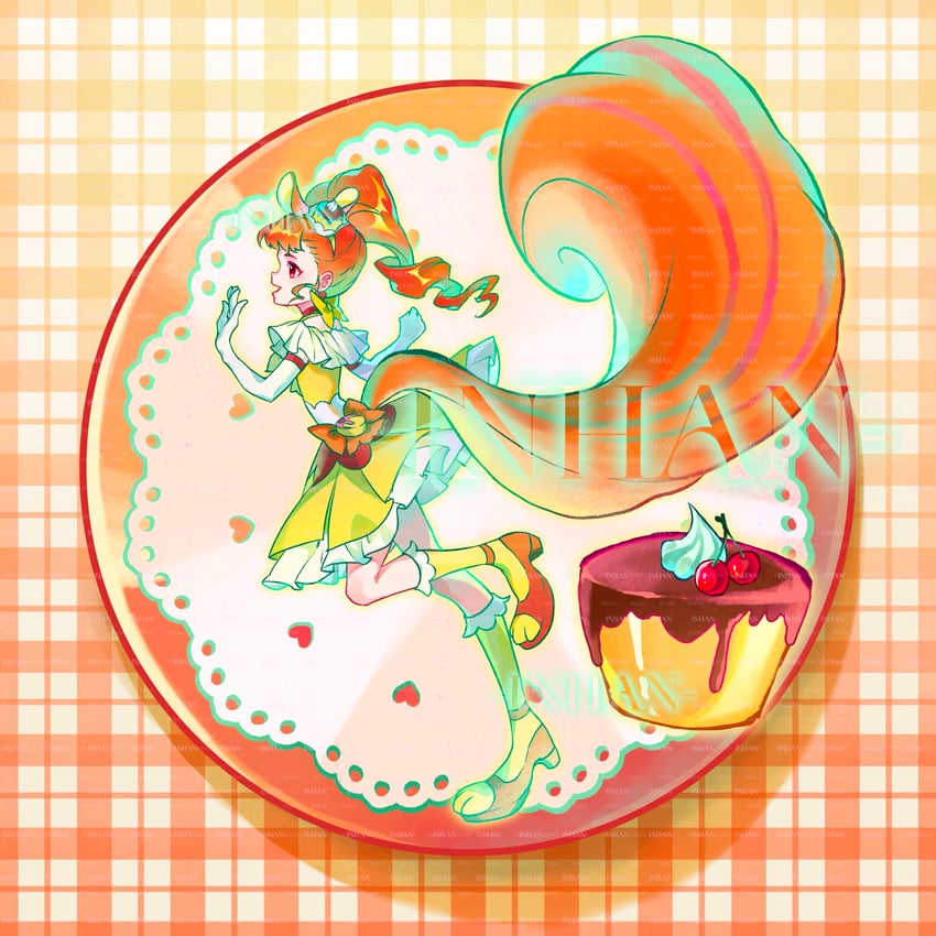 arisugawa himari and cure custard (precure) drawn by inhan