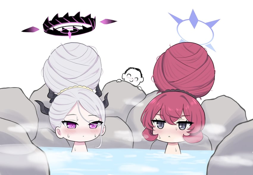 sensei, doodle sensei, hina, and iroha (blue archive) drawn by koucha_(sr4ez)