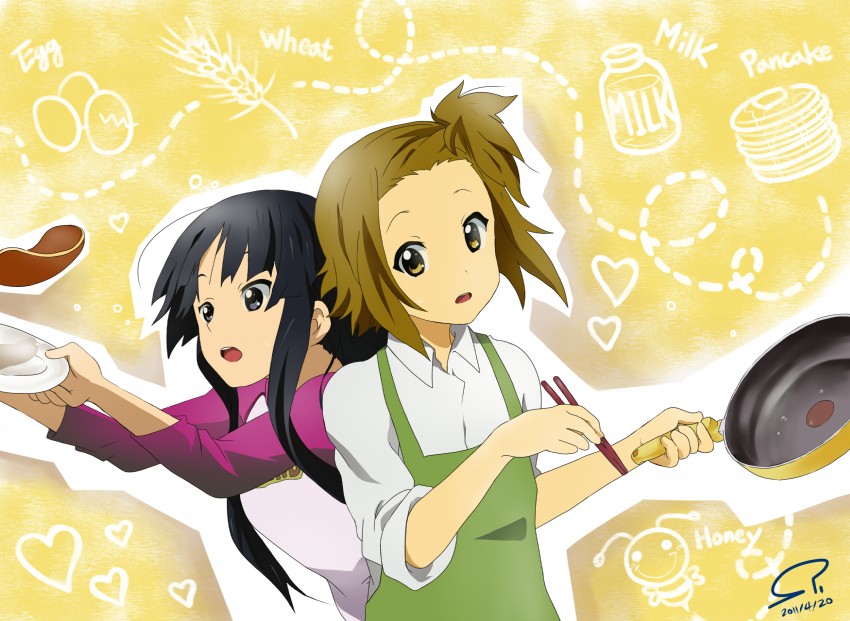 akiyama mio and tainaka ritsu (k-on!) drawn by suan_ringo