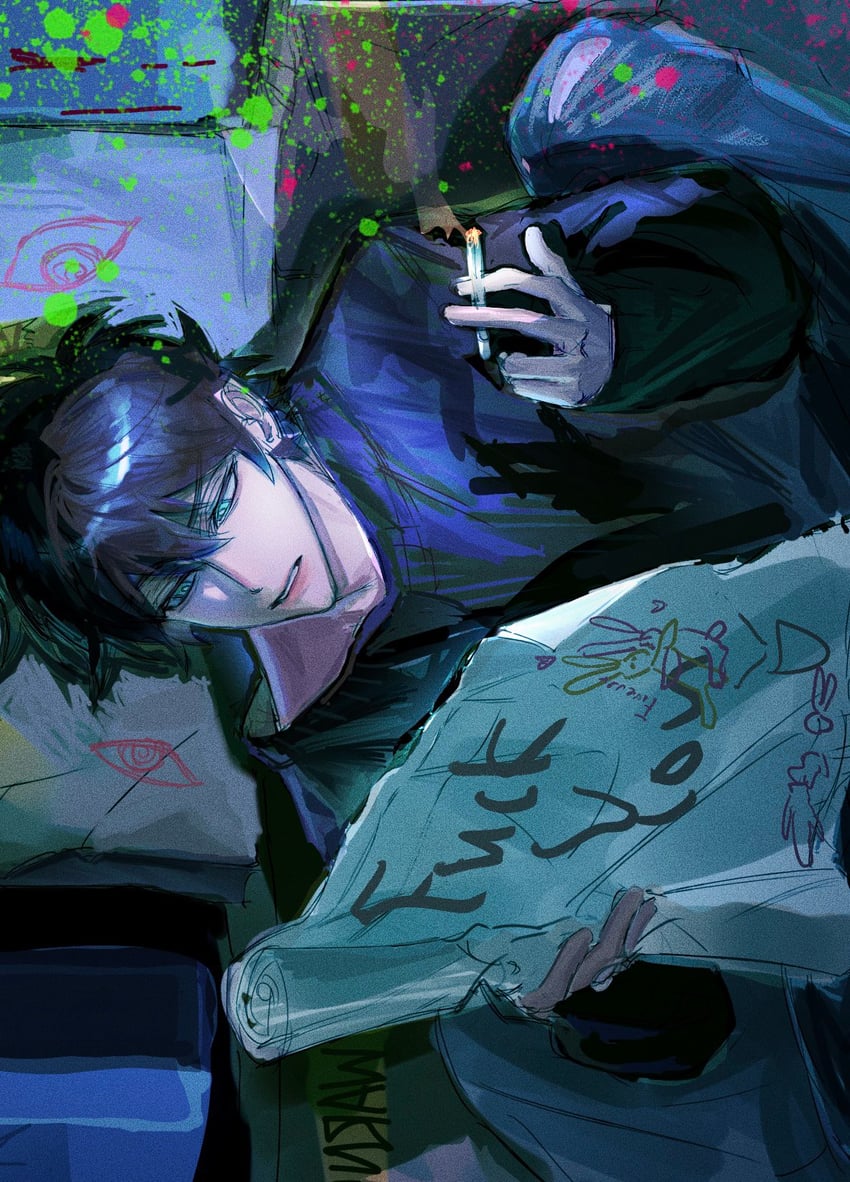ashley graves and andrew graves (the coffin of andy and leyley) drawn by ooo4oso