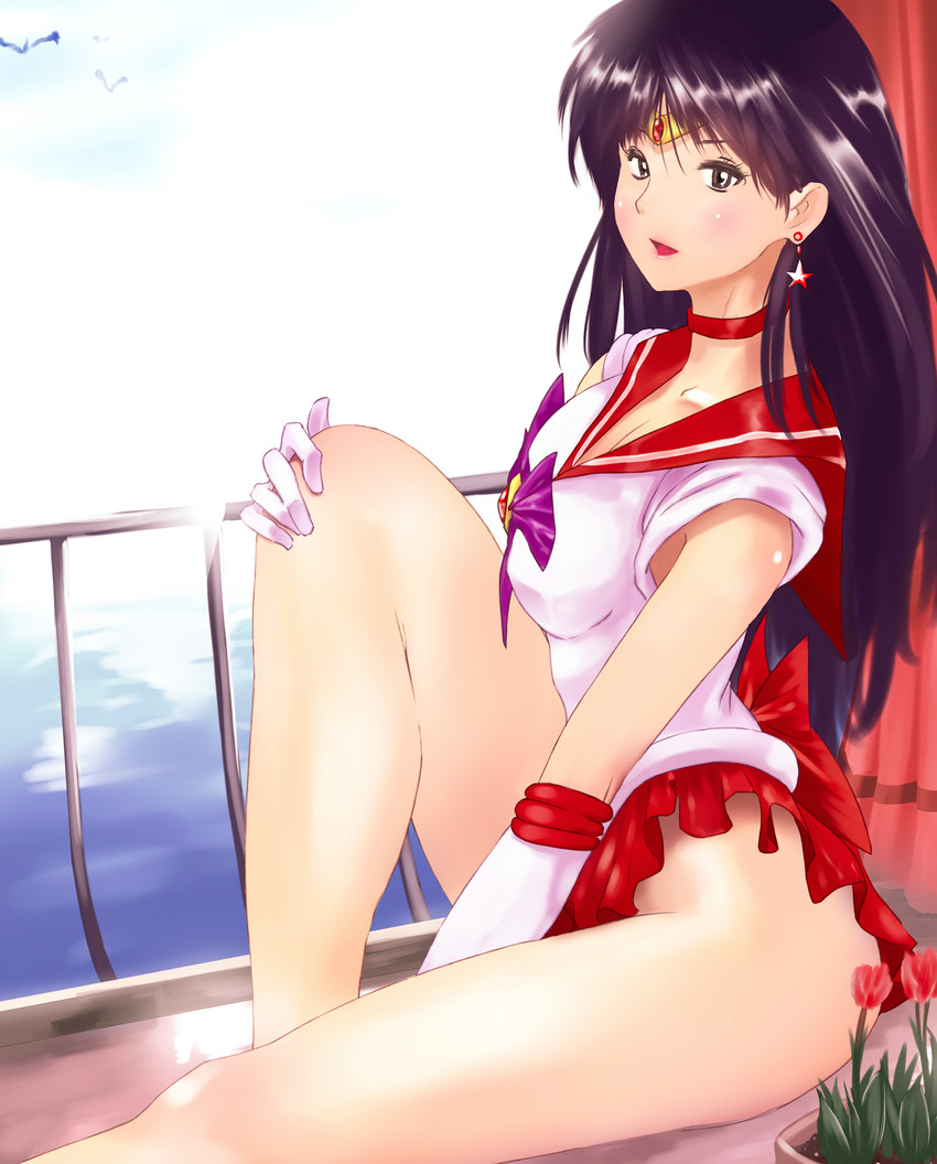 hino rei and sailor mars (bishoujo senshi sailor moon) drawn by saitou_(sugarsa10)