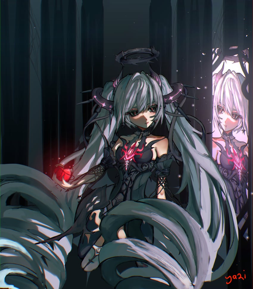 luna and luna: oblivion (punishing: gray raven) drawn by stazrzii