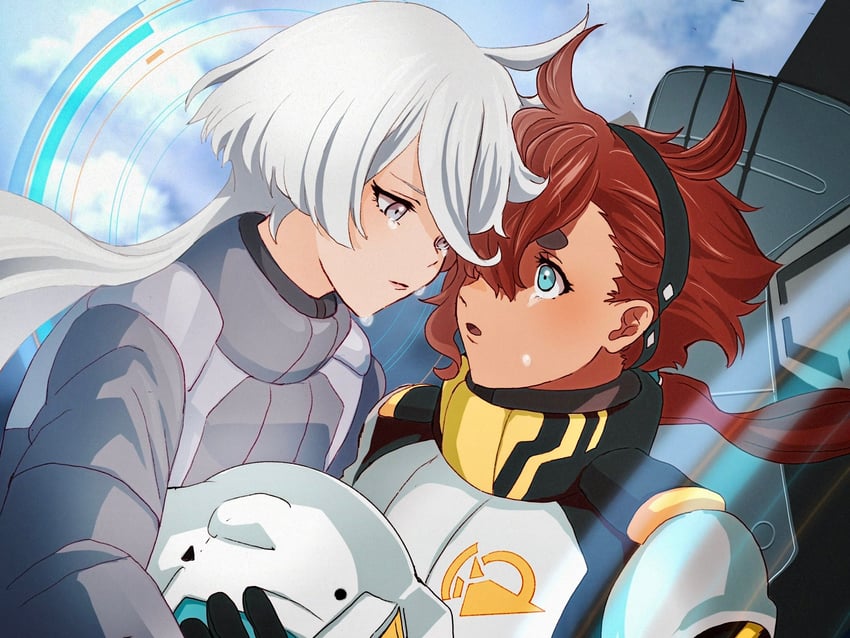 suletta mercury and miorine rembran (gundam and 1 more) drawn by yooooi