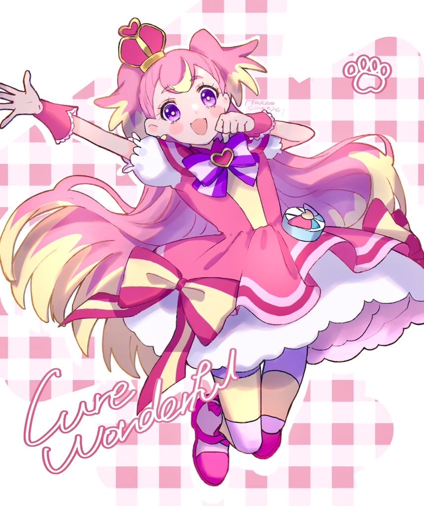 inukai komugi and cure wonderful (precure and 1 more) drawn by yin_yang6