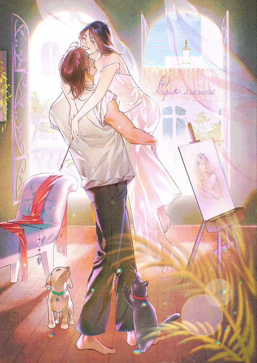 mikasa ackerman and eren yeager (shingeki no kyojin) drawn by lacampanule