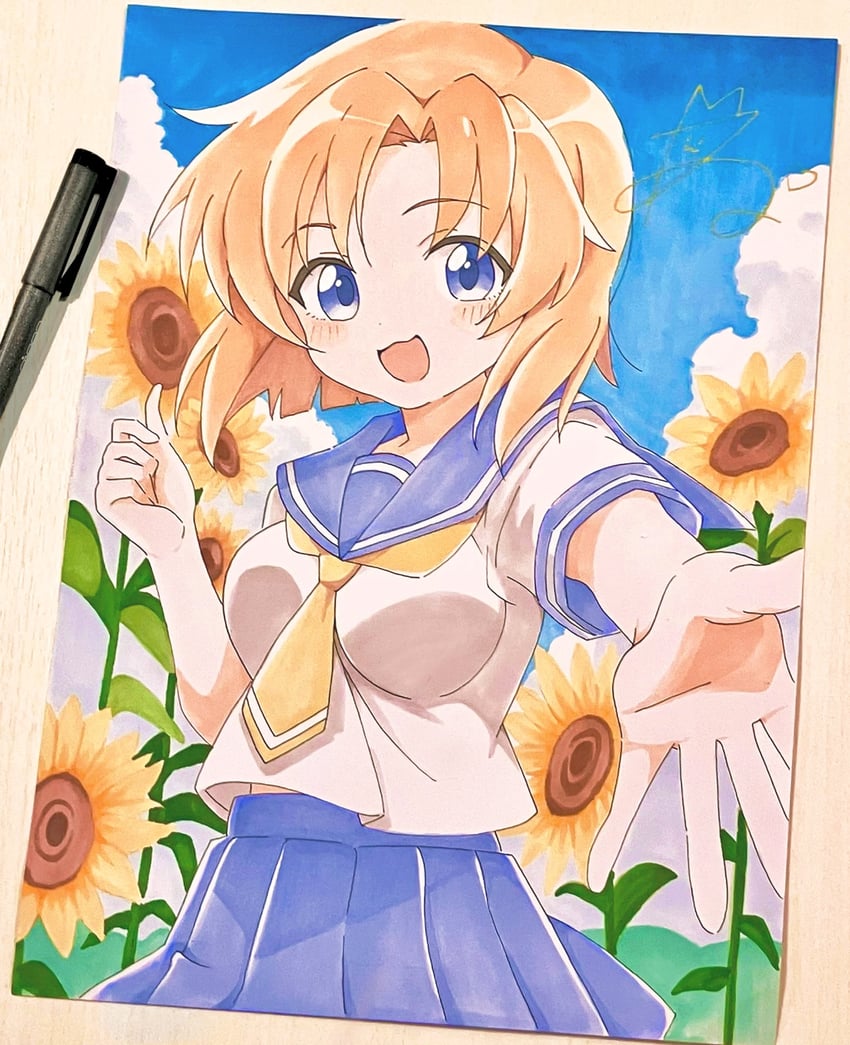 ryuuguu rena (higurashi no naku koro ni) drawn by niyane