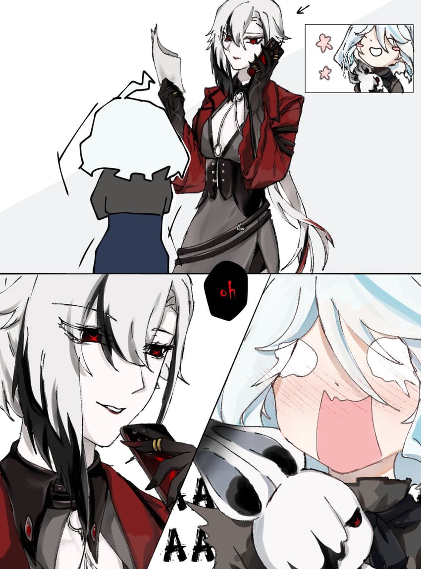 furina and arlecchino (genshin impact) drawn by ruruchiin