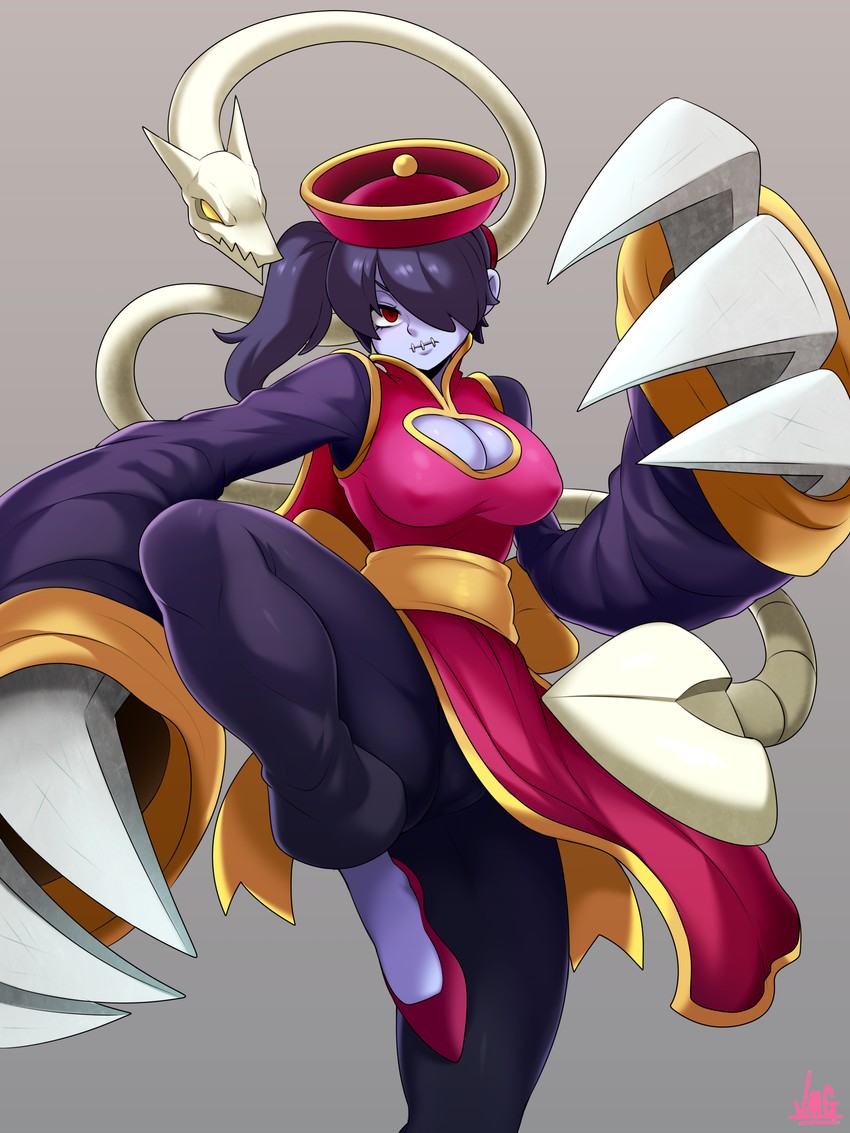 hsien-ko, squigly, and leviathan (darkstalkers and 1 more) drawn by jmg