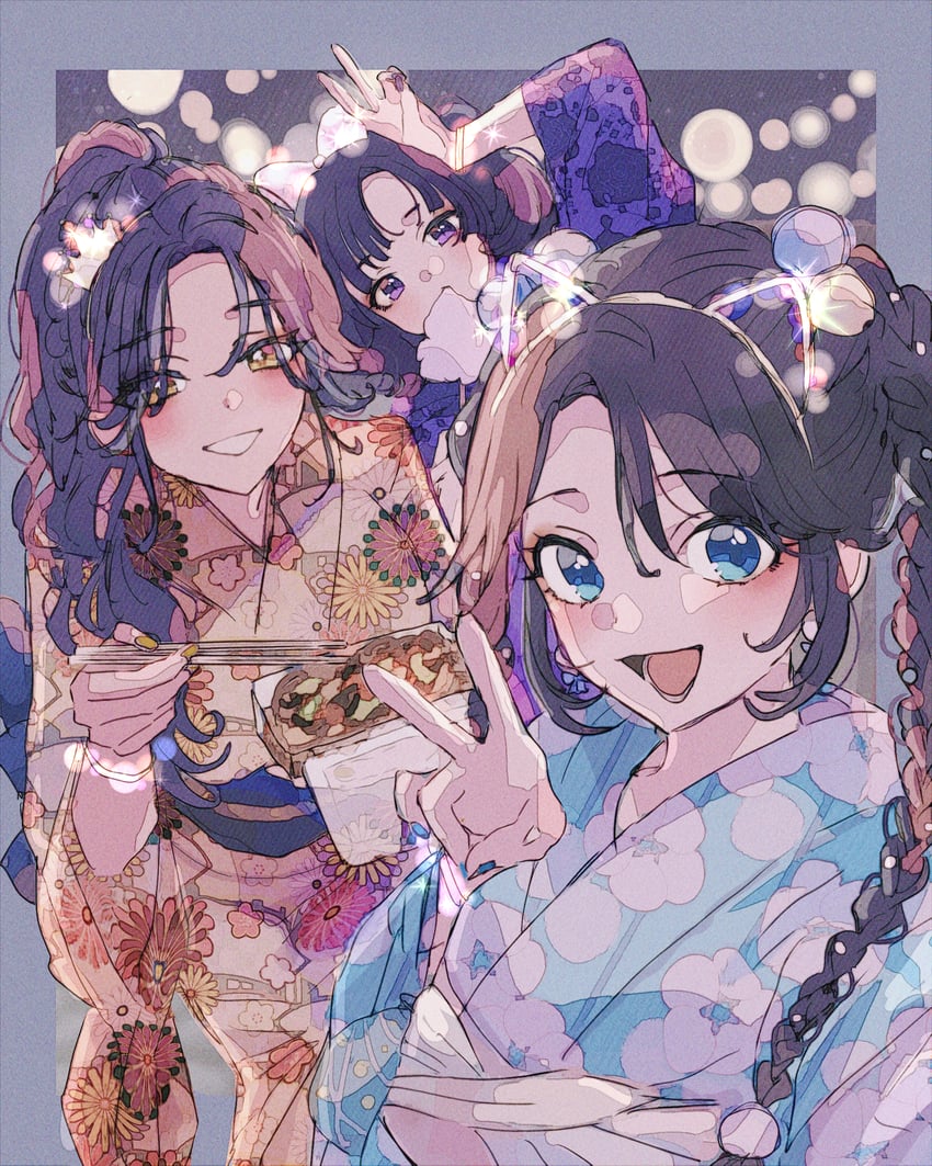 shirase sakuya, tanaka mamimi, and mitsumine yuika (idolmaster and 1 more) drawn by paddy_field