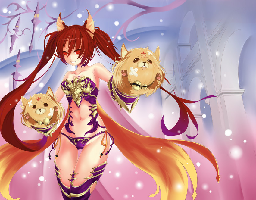 cerberus, mimi, and coco (shingeki no bahamut) drawn by mrnn