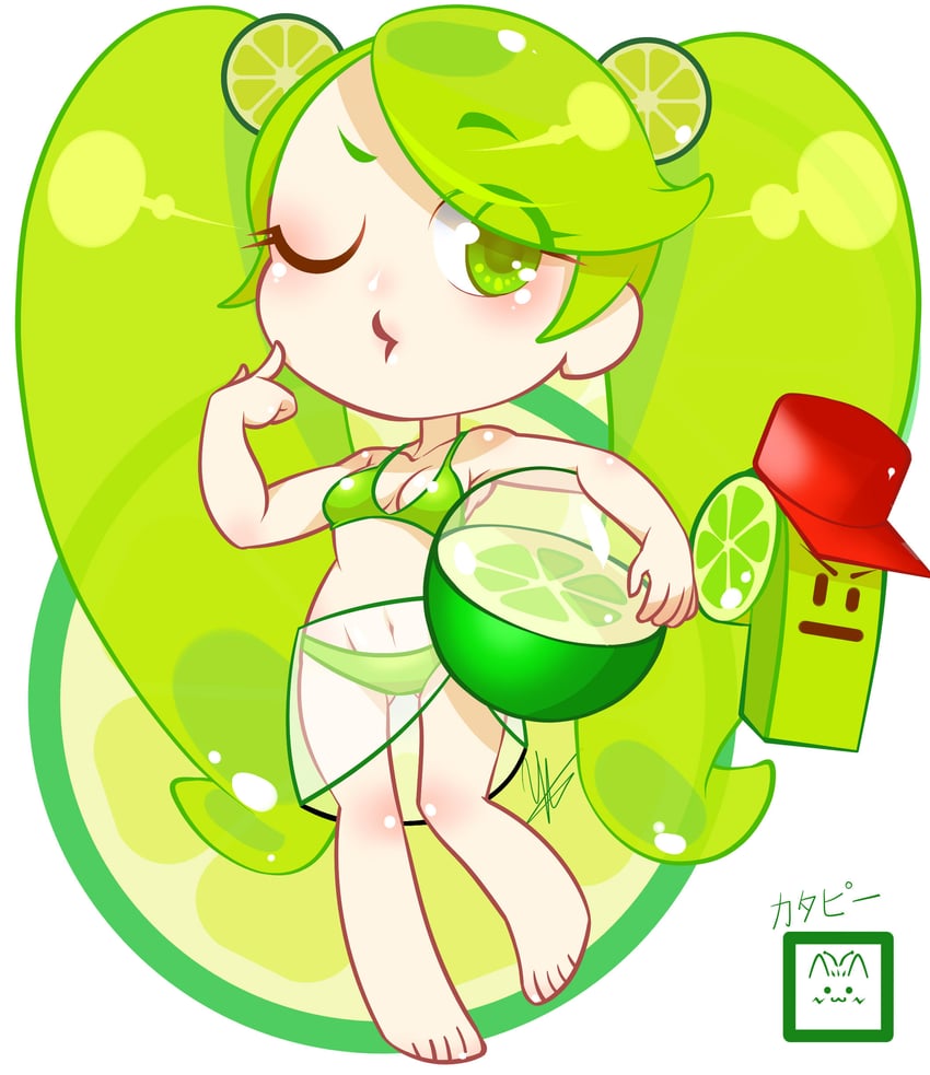 lime cookie and mr. limeguard (cookie run and 1 more) drawn by yuuabyss