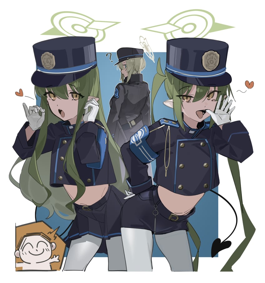 sensei, doodle sensei, hikari, nozomi, and suou (blue archive) drawn by bilibili_88142758