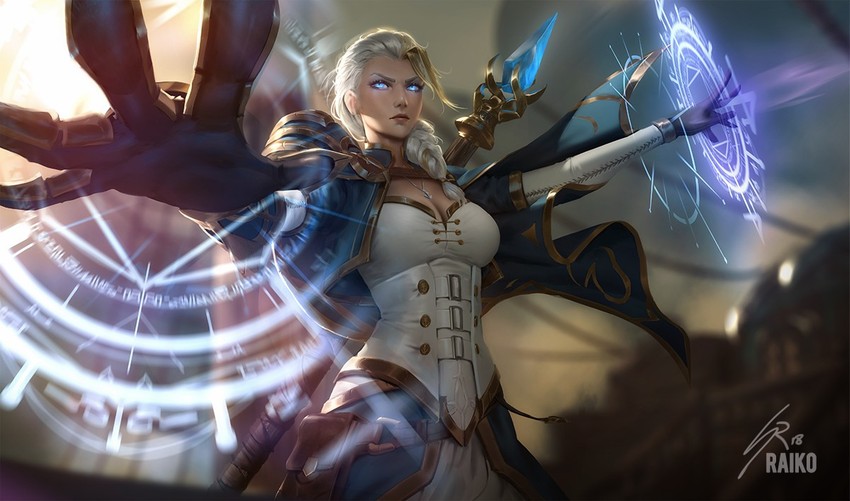 jaina proudmoore and mage (warcraft and 1 more) drawn by raikoart