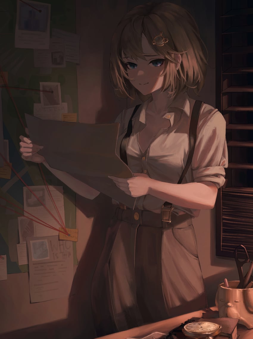 watson amelia (hololive and 1 more) drawn by revilol