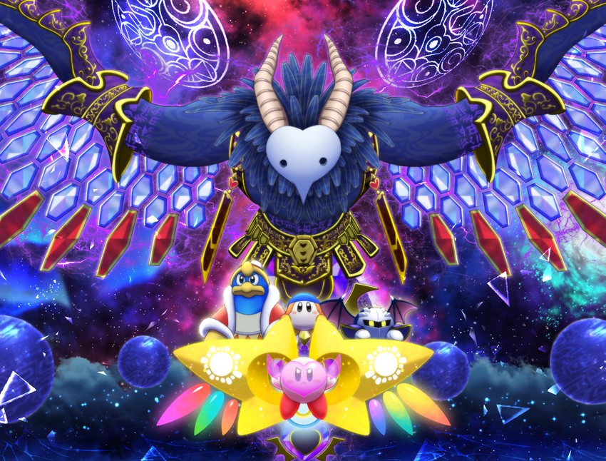 kirby, meta knight, king dedede, bandana waddle dee, and void termina (kirby and 1 more) drawn by maiko_(mimi)