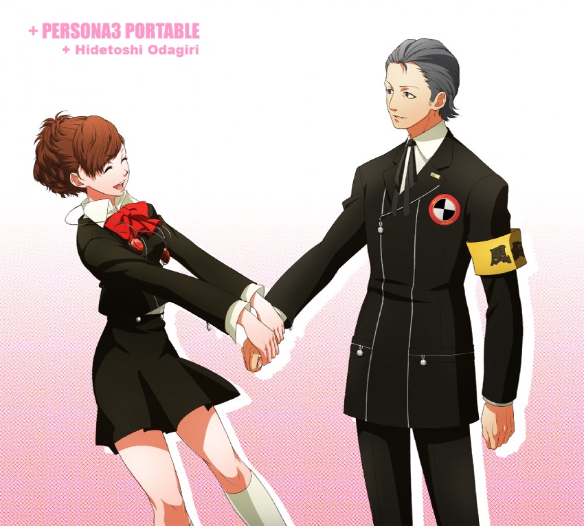 shiomi kotone and odagiri hidetoshi (persona and 2 more) drawn by maruo_(artist)
