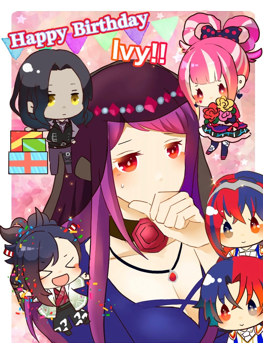 female alear, ivy, male alear, hortensia, kagetsu, and 1 more (fire emblem and 1 more) drawn by h_u_sss