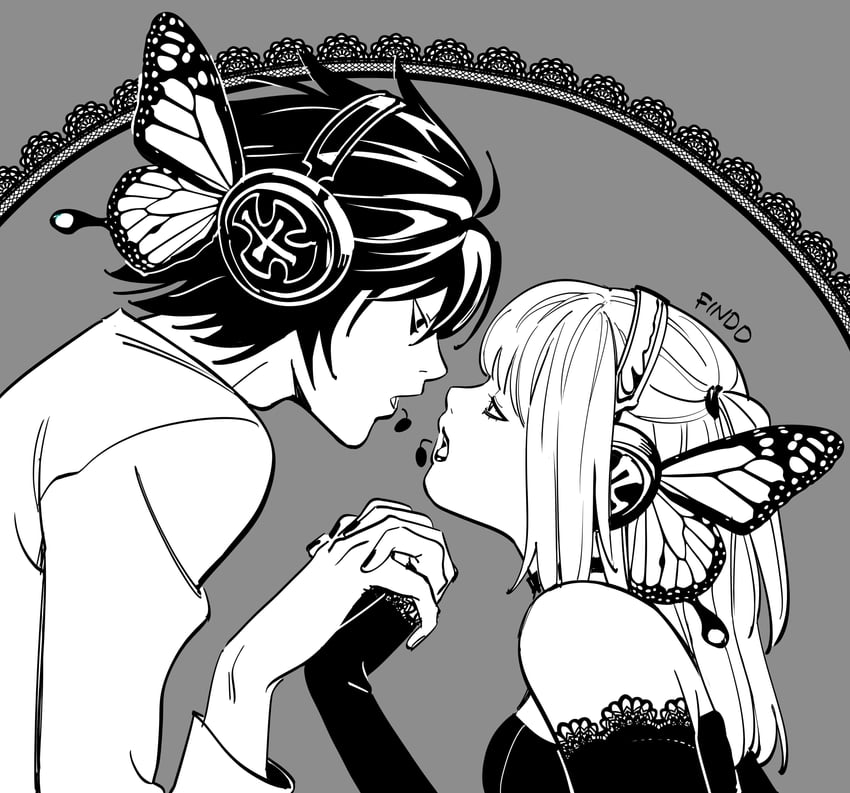 l and amane misa (death note) drawn by findoworld
