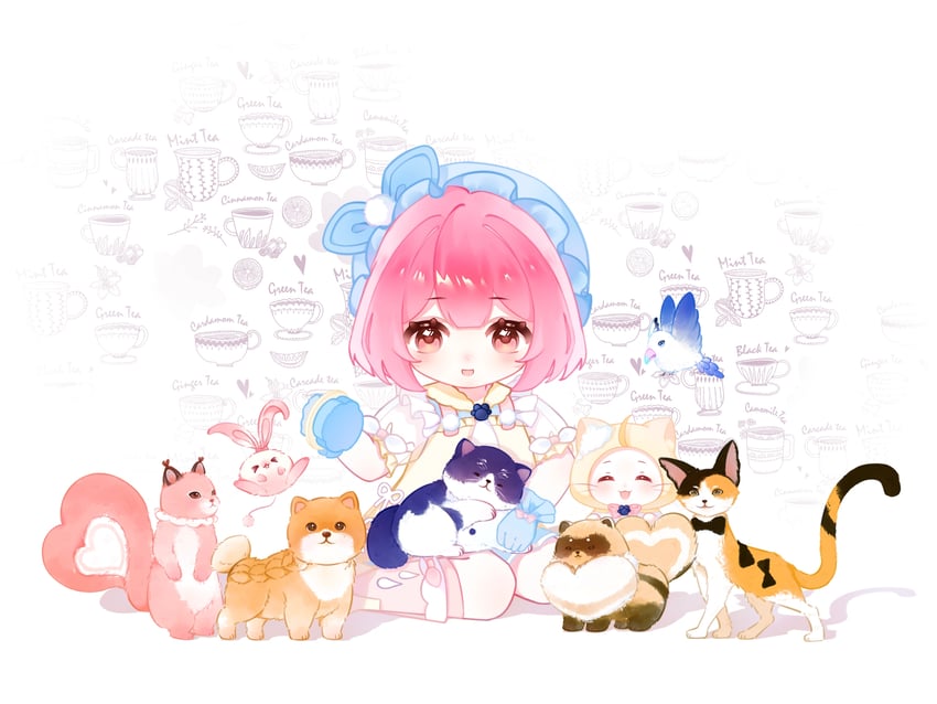 nikki, momo, bye-bye dust, floof, blushbunny, and 4 more (nikki and 1 more) drawn by yuechuan_lingling