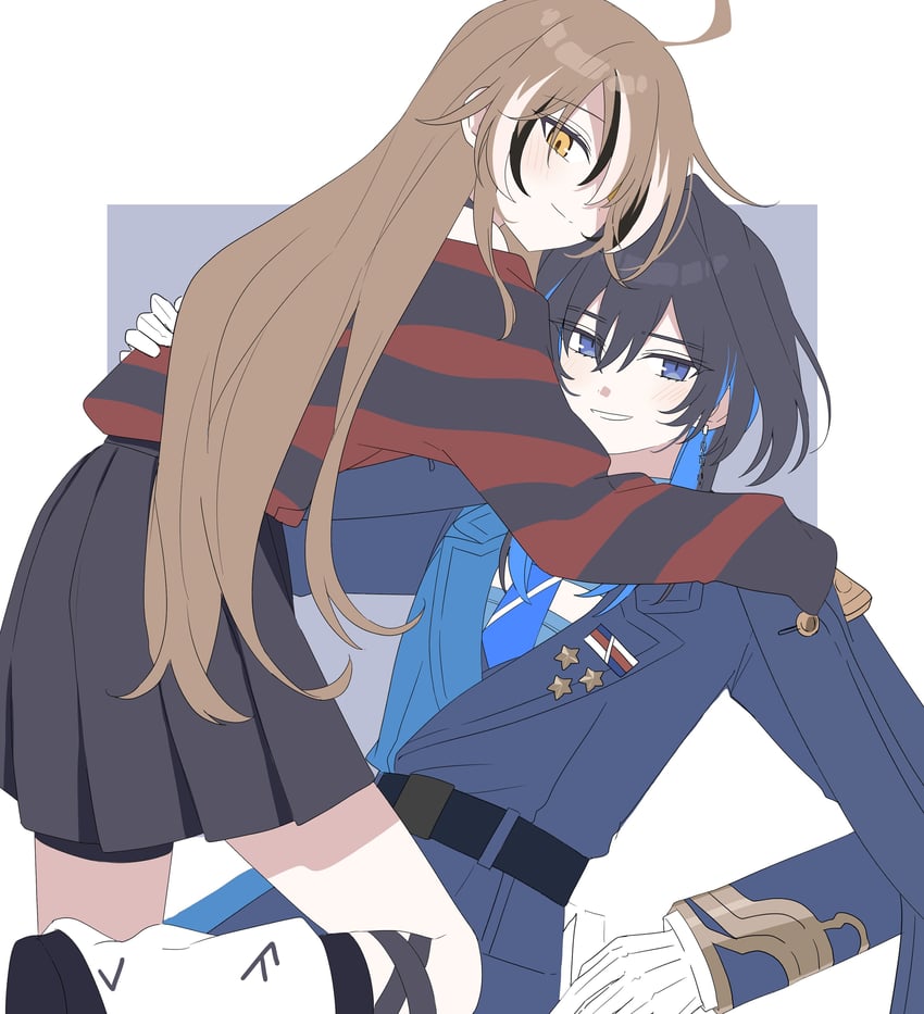 ouro kronii and nanashi mumei (hololive and 1 more) drawn by xx_tk9