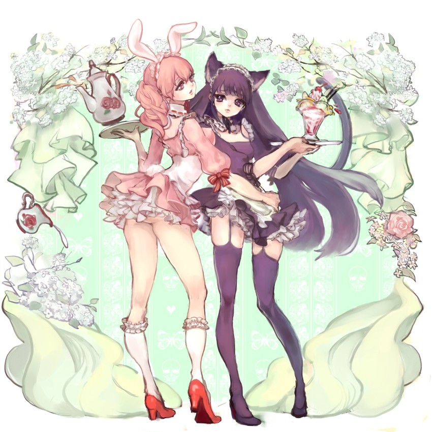 shirakiin ririchiyo and roromiya karuta (inu x boku ss) drawn by hina_(xoxo)