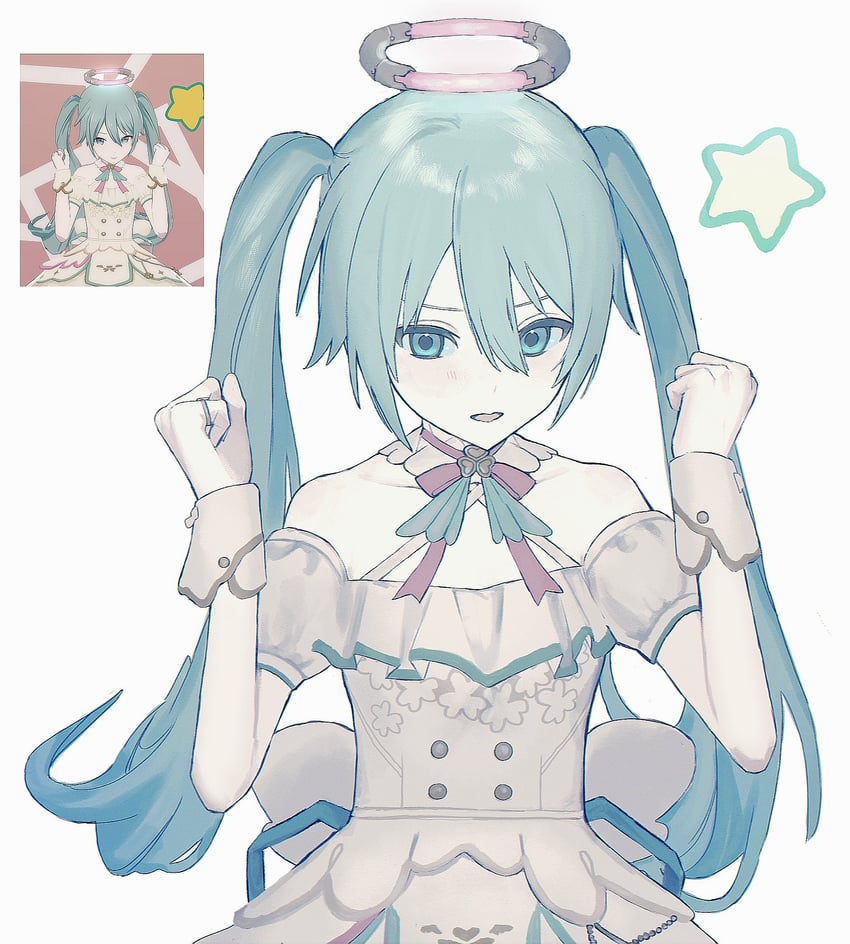 hatsune miku (vocaloid and 1 more) drawn by wm_q