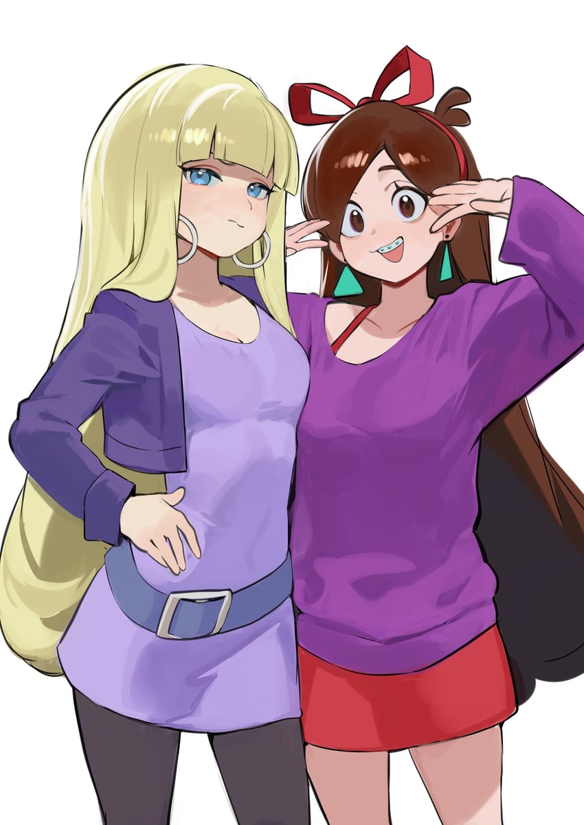 mabel pines and pacifica northwest (gravity falls) drawn by nia_(nia4294)