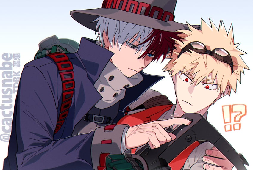 bakugou katsuki and todoroki shoto (boku no hero academia) drawn by cactusnabe