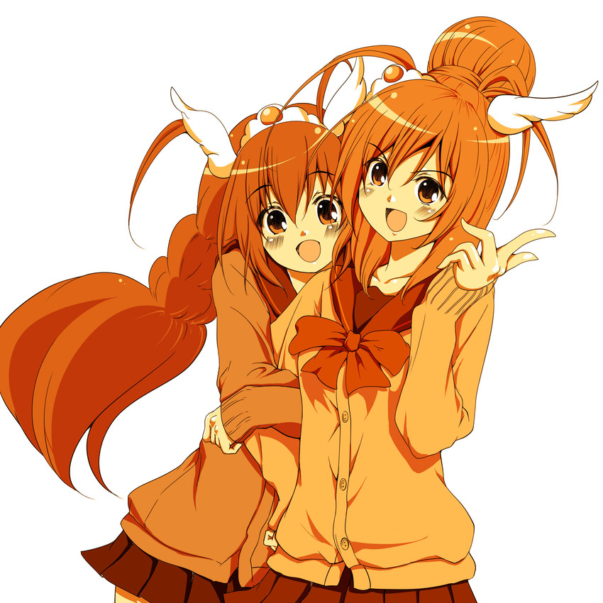 hino akane, hoshizora miyuki, cure happy, and cure sunny (precure and 1 more) drawn by pegasussou_shirogane