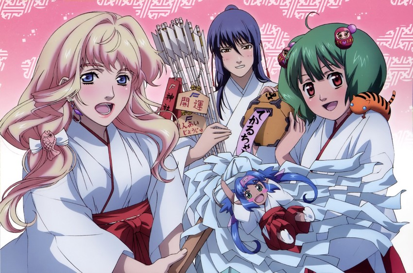 sheryl nome, ranka lee, saotome alto, klan klein, and oosanshouuo-san (macross and 1 more)