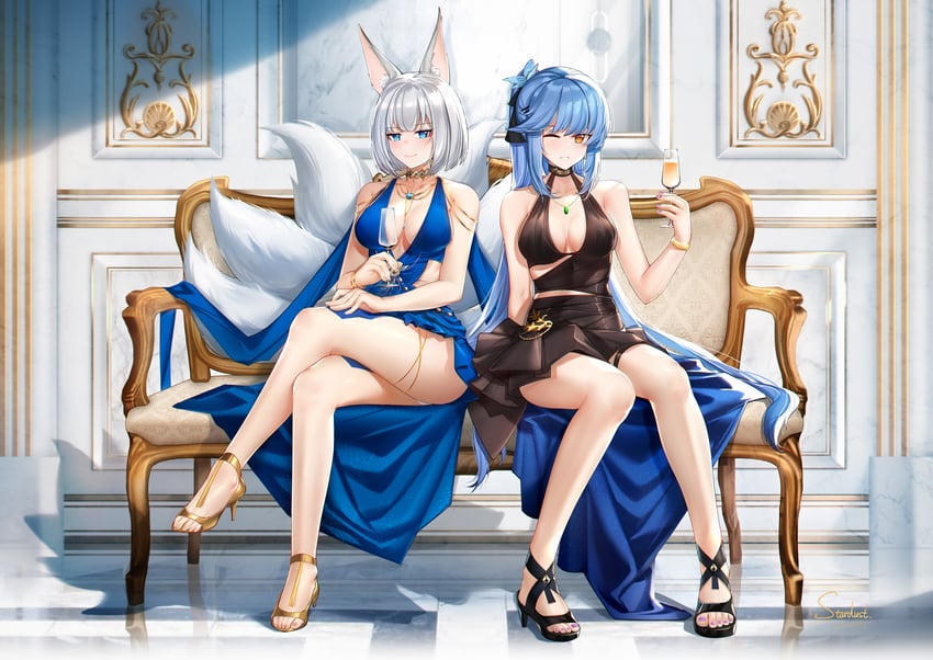 kaga and essex (azur lane) drawn by stardust_(chen'ai_weiding)