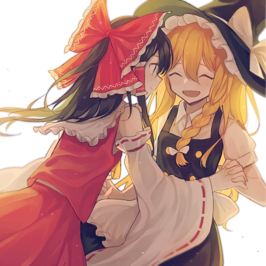 hakurei reimu and kirisame marisa (touhou) drawn by inuko_(ink0425)