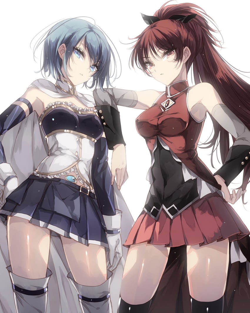 miki sayaka and sakura kyoko (mahou shoujo madoka magica) drawn by misteor