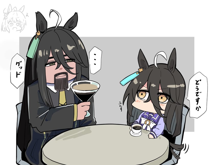 agnes tachyon and manhattan cafe (umamusume) drawn by kawamochi_(tddm3573)